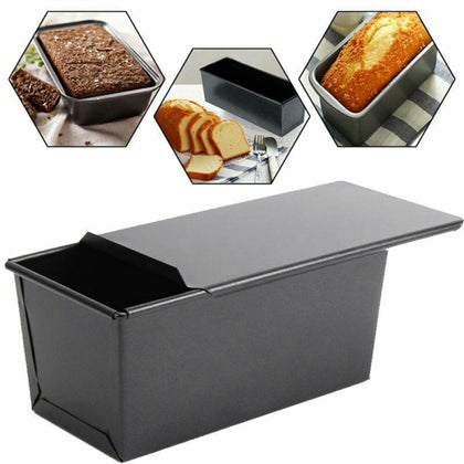 Rectangle Non-stick Toast Box Kitchen Bread Loaf Tin Pan Mold W/ Lid Baking Tool