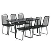 7 Piece Garden Dining Set Black I6L0