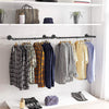 2Pcs Wall Mounted Industrial Clothes Rail Vintage Garment Rack Home Bedroom 92cm