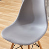 Set of 4 Retro Style Lounge Office Chair Dining Chairs Wooden Legs Kitchen Grey