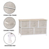 Fabric Cabinets Storage Unit Chest of 3/4/5 Drawer Bedside Table Organiser Beige