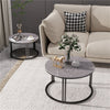 Nest of 2 Coffee Table Sofa Side Corner End Marble Nesting Table for Living Room