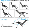 Outdoor Garden Patio Table&2 Lounger Chairs Set Recliner Zero Gravity Cup Holder