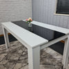 Dining Table Set and 6 4 black white Leather chairs kitchen table set of 4 or 6