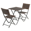 Three-Piece Rattan Garden Furniture 2 Seat Bistro Table Chair Outdoor Patio Set