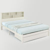 4FT6 Double Bed Frame Pine Wooden Storage Kids Bed Headboard Shelf Drawer White
