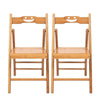 2pcs Natural Bamboo Wooden Folding Chair Indoor Outdoor Slated Dining Patio Seat
