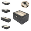 Mens 6 12 20 24 Grid PU Leather Watch Display Case Collection Storage Holder Box