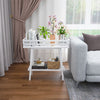 Elegant White Wood Plant Stand Balcony Corner Flower Pots Shelf Sofa Side Table