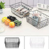 2pcs Bathroom Iron Storage Basket Metal Wire kitchen Tray Desk Mesh Basketry Box