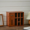 Home Office Retro Wooden Desktop Tidy Stationery Pen Organiser Holder Tissue Box