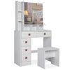 Dressing Table With Mirror Modern Makeup Desk Bedroom Vanity Table Set + Stool