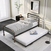 2 in 1 3FT Single Steel Daybed Guest Trundle Bed Frame Solid Metal Sofa Bed QG