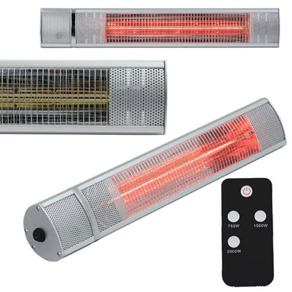 Garden Electric Patio Heater Outdoor Garden Wall Mounted Remote & Wall Fittings