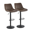 2 Faux Leather Bar Stools Breakfast Stools Gas Lift Swivel CLIPOP New Brown Grey