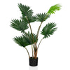 120cm Artificial Fan Palm Tree Fake Tropical Palm Tree W/ Cement Pot Artificial