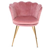 Velvet Petal Back Lotus Tub Chair Scallop Shell Wing Back Armchair Metal Legs