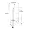 Heavy Duty Rolling Clothes Rail Metal Garment Dual Rails Hanging Coat Rack Stand