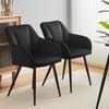 2x Dining Chairs Set Velvet Padded Seat Metal Legs Dining Room Furniture Chair