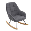 Modern Grey Linen Fabric Armchair Rocking Single Sofa Chair Relaxing Padded Seat