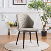 2 pcs Dining Chairs Set Faux Leather PU Seat Soft Back Metal Legs Kitchen Chair
