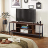 Brown TV Stand 2 Tier Large Cabinet Modern Metal Legs TV Cabinet Living Room New