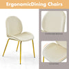 Set of 2 Dining Chairs Modern Velvet Accent Chair Side Leisure Seat w/Metal Legs