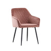 Set of 2/4 Dining Chairs Velvet Padded Seat Metal Legs High Back Chairs Kitchen