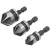3pcs 1/4" Hex 12/16/19mm Countersink Bit Bore Set Wood Metal Impact Drill Boring
