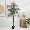Large Artificial Wisteria Flower Tree in Pot Fake Plant Garden Home Office Decor