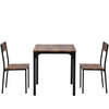 Dining Table and 2 Chairs Wooden Steel Frame Industrial Kitchen Furniture Set QN