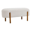 Upholstered Bench Bedroom Dining Room Home Stool Bench With Walnut Wooden Feet
