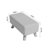 Linen Footstool Upholstered Padded Stool Pouffe Seat Footrest Chair Wooden Legs