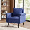 Vintage Living Room Armchair Linen Upholstered Accent Sofa Chair with Cushion