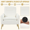 Modern Accent Chair Upholster Sherpa Fleece Leisure Chair Single Sofa Armchair