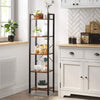 Tall Narrow Bookcase Vintage Industrial Display Unit Slim Rustic Storage Cabinet