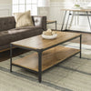 Vintage Industrial Coffee Table with Storage Shelf Rustic Side Table Living Room