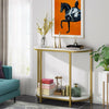Console Sofa Table with 2 Shelves White Hallway Table for Living Room Corridor