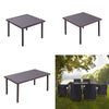 Rattan Glass Table Outdoor Garden Rectangle Patio Dining Tables UK