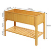 Wooden Raised Bed Planter Growing Box Flower Herb Trough Stand with Bottom Shelf