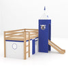 Kids Low Bunk Bed Frame Slide Tower Castle Children Tent Bedstock Pine Wood