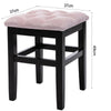 Dressing Table Stool Fabric Padded Vanity Chair Wooden Legs Bedroom Makeup Stool