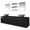 Eight Piece Bathroom Furniture and Basin Set Black A1A3