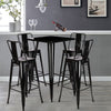 Breakfast Dining Bar Table and 4 Chairs Set Kitchen Dining Room Metal Bistro Set