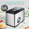 Electric Ice Cream Maker Machine Automatic 3 Modes 1.6 Quart Steel LCD Display