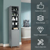 7-Tier Bathroom Tall Cabinet Adjustable Corner Organizer Rack Chest W/ Door
