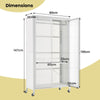 Mobile Storage Wardrobe Cabinet Armoire Closet Clothes Organizer w/ Hanging Rod