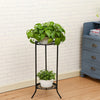 2 Tier Metal Plant Pot Stand Holder Flower Display Shelf Garden Indoor Outdoor