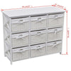 Wooden Wicker Basket Cabinet Storage Sideboard Chest Of Drawers Rack Shelf White