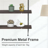 Adjustable 3 Tier Wall Floating Shelf with Metal Brackets Strong Bearing Shelves